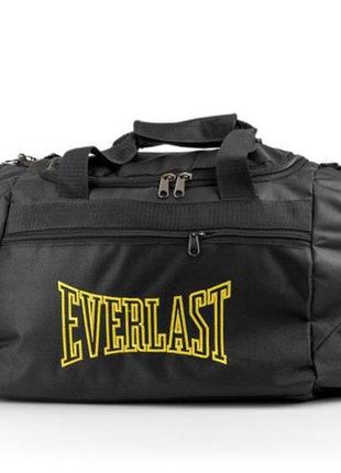 Спортивная сумка everlast yellow черная тканевая для поездок и занятий спортом на 36 литров дорожная