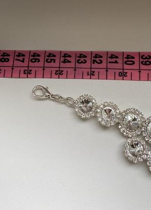 Прикраса на шию з камінням срібного кольору2 фото