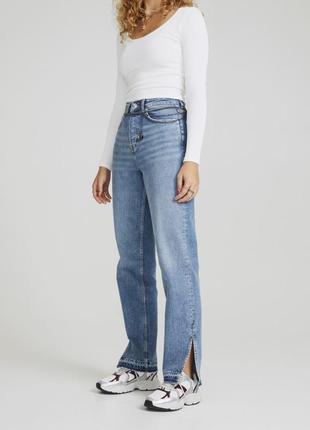 Прямые джинсы с разрезами h&m straight high
