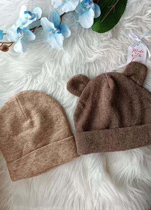 Шапка бини ангора шапка ушками
