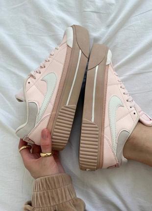 Женские кроссовки nike court legacy pink топ качества8 фото