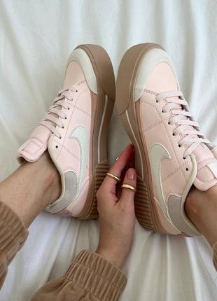 Женские кроссовки nike court legacy pink топ качества9 фото