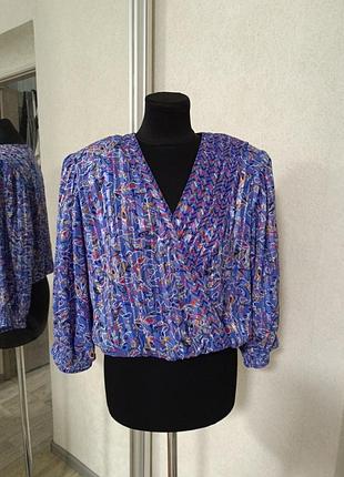 Винтажная цветочная блуза блестящая в цветы mayeelok paris