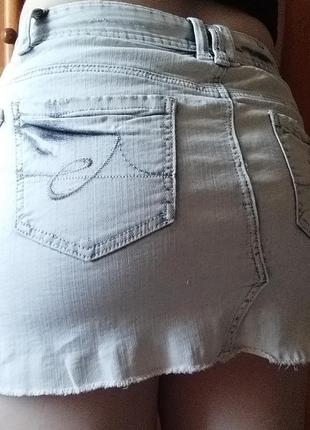 Юбка джинсовая белая1 фото
