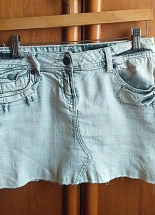 Юбка джинсовая белая3 фото