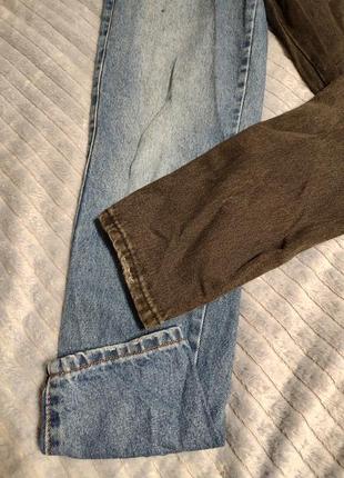 Двухцветные джинсы мом4 фото