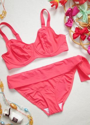 Шикарный раздельный неоново-коралловый  купальник bravissimo 🌺🌴🌺