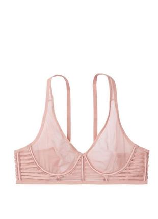 Розовый комплект белья из сеточки victoria’s secret