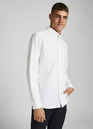 Рубашка jack&amp;jones brook oxford white1 фото