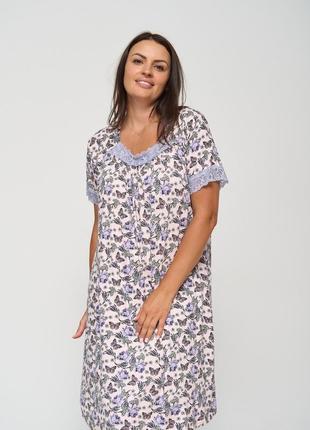 Ночая сорочка с рукавчиком вискоза 70141 размер 2xl, 3xl, 4xl, 5xl1 фото