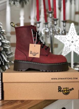 Шикарные ботинки dr martens jadon бордовые