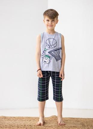 Детская пижама с шортами на мальчика размер 3-4, 5-6, 7-8.