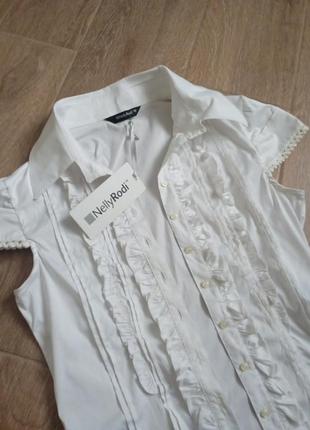 Новая блуза белого цвета с сеткой1 фото