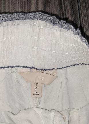 Белые свободные натуральные брюки из котона и вискозы h&m #19958 фото