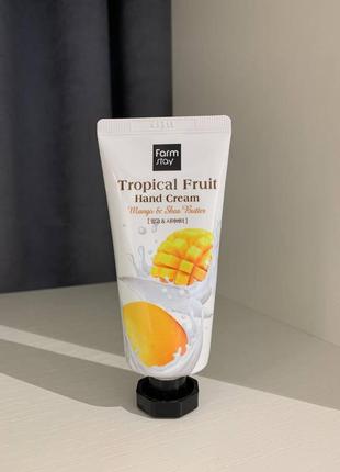 Крем для рук  farmstay tropical fruit hand cream  & shea butter(авокадо,кокос,манго) 50 г2 фото