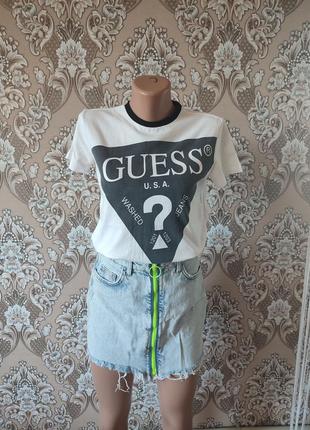 Базовая футболка guess с логотипом хлопок