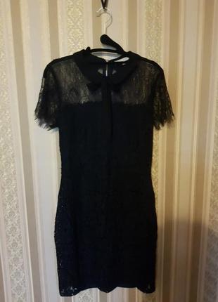 Классическое черное ажурное платье l