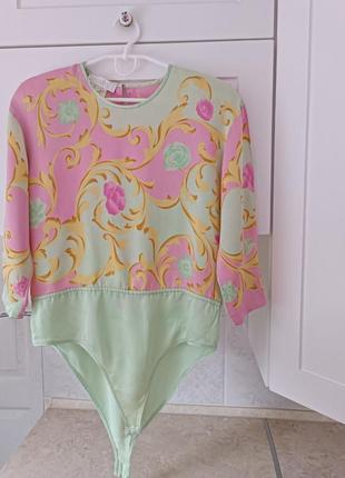 Escada винтажная шелковая блуза боди