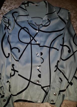 Розкішна класична блуза з 100% шовку розмір m (38/ 46 укр)1 фото