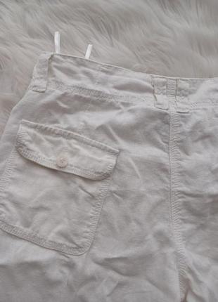 Льняные удлиненные шорты, белые длинные шорты6 фото