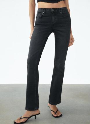 Джинсы slim fit - flared leg - low rise zw zara woman jeans5 фото