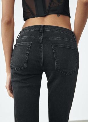 Джинсы slim fit - flared leg - low rise zw zara woman jeans7 фото