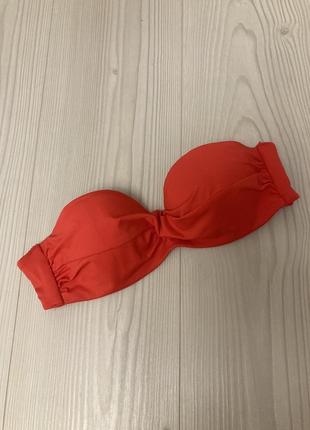 Верх купальника лиф бандо коралловый 75а
