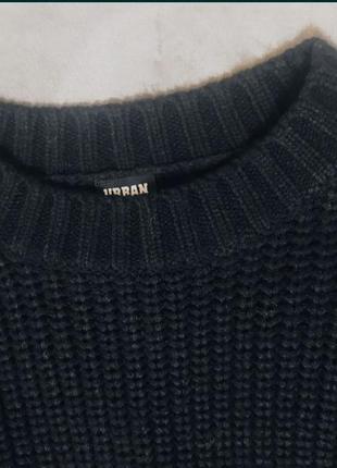Укороченный джемпер свитер чёрный6 фото