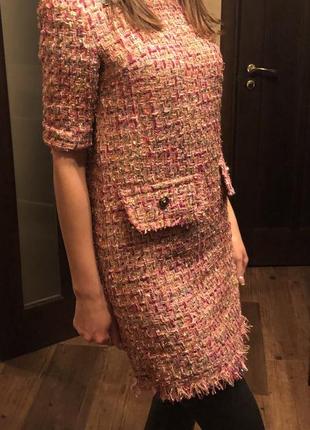 Шикарна твідова сукня у стилі шінель chanel бренду anna ti