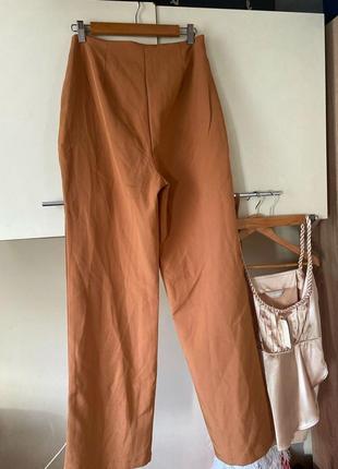 Брюки класичні, коричневі брюки, стильні брюки висока посадка3 фото