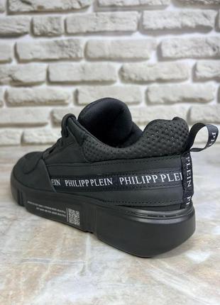 Кроссовки philipp plein унисекс (филипп плейн) натуральная кожа цвет черный8 фото