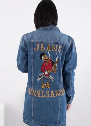 Женская джинсовая куртка пальто кардиган3 фото