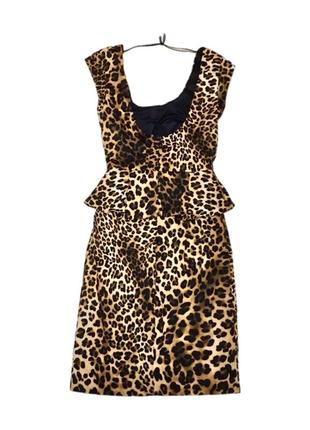 Мини платьес баской в леопардовый принт,2 фото