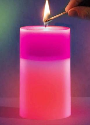 Воскова декоративна свічка mood magic зі справжнім полум'ям і led-підсвіткою5 фото