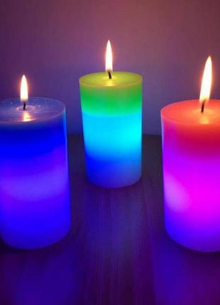 Восковая декоративная свеча mood magic с настоящим пламенем и led подсветкой4 фото