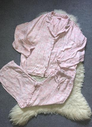 Пижама домашняя костюм для дома сна рубашка цветочный принт натуральная вискоза вискозная8 фото