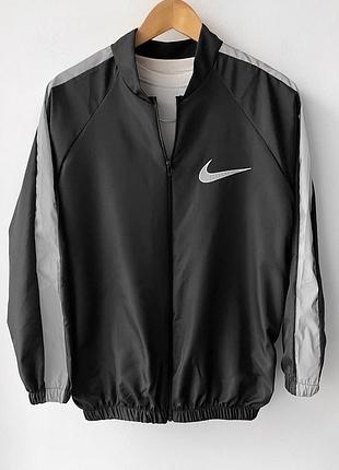 Осенняя чёрная ветровка олимпийка nike рефлектив чорна чоловіча вітровка олімпійка nike найк
