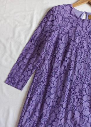 Фиолетовое кружевное платье4 фото