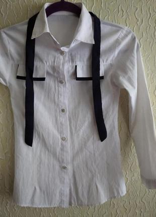 Рубашка блузка в школу, школьная рубашка, школьная форма девочке 10-12лет2 фото