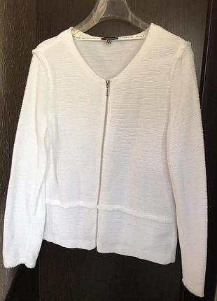 Белоснежный котоновый кардиган на молнии (германия)