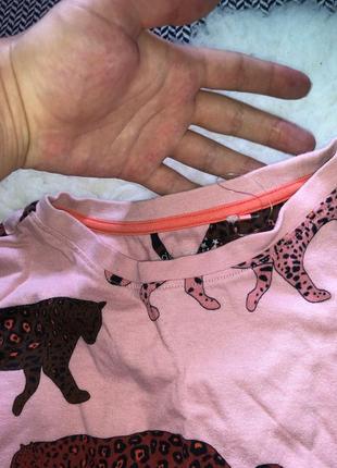 Пижама домашняя костюм набор шорты футболка на девочку подростка принт тигры хлопок3 фото