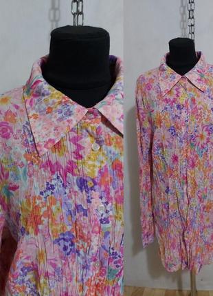 Удлиненная рубашка в цветах из жатой ткани h&m3 фото