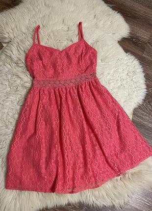 Ажурна коралова сукня. ажурний короткий сарафан new look р 14