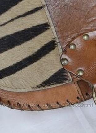 Сумка шкіра буйвола хутро поні італія ручна работа як нова2 фото