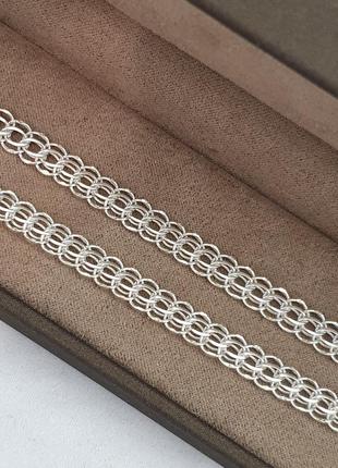 Цепочка из серебра с плетением венеция крупная на шею 55 см1 фото