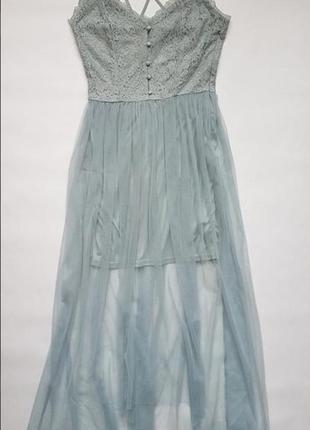 Кружевное платье, сарафан h&amp;m с фатиновой юбкой.3 фото