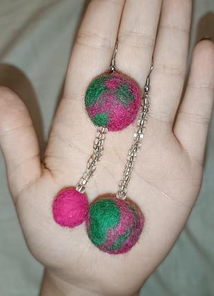 Валяные серьги ручной работы