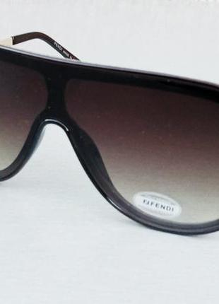 Брендові окуляри маска жіночі сонцезахисні коричневі