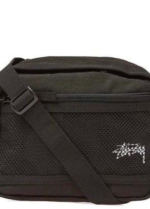 Сумка stussy чорна, месенджер stussy, барсетка стусі, сумка через плече містка