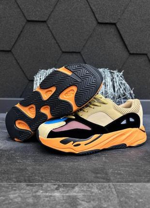 Мужские кроссовки в стиле yeezy boost 700 yellow orange4 фото